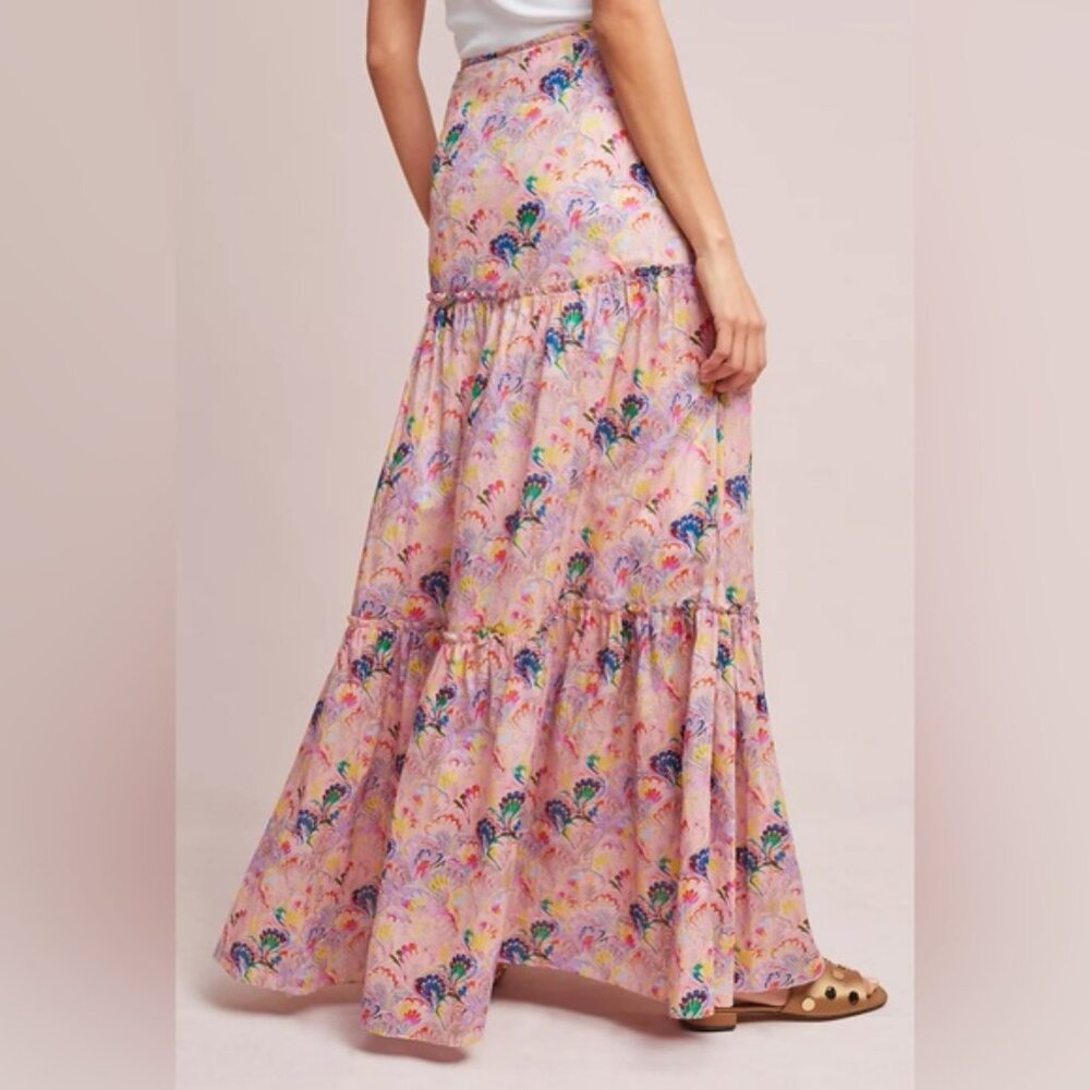 NWOT Cynthia Rowley Havana Printed Tiered Maxi Skirt - Picture 2 of 9